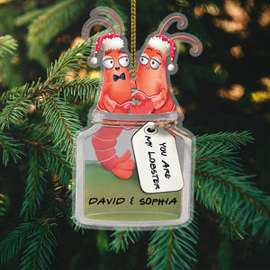 You Are My Lobster, Personalized Lobster Couple Wood Ornament - Ornament - GoDuckee