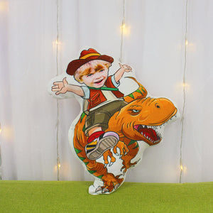 Dinosaur Boy, Custom Face Pillow, Love Family - Pillow - GoDuckee