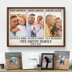 A Home A Family A Blessing Custom Family Photo Canvas - Holiday Gift For Family - Poster & Canvas - GoDuckee