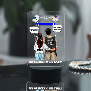 Police Couple An Officer And His Lady Personalized Led Night Light - Led Night Light - GoDuckee