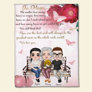 Happy Mother's Day Love You Mom, Mother & Children Personalized Blanket - Blanket - GoDuckee