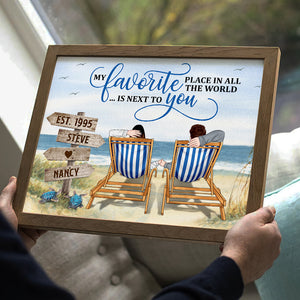 My Favorite You Is Next to Place In All The World, Couple On The Beach Canvas Poster - Poster & Canvas - GoDuckee