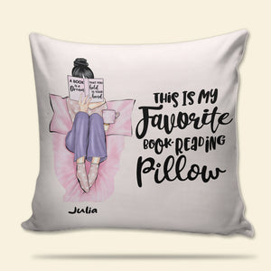 This Is My Favorite Book Reading, Girl Reading Pillow - Pillow - GoDuckee
