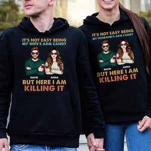 It's Not Easy Being Husband's Arm Candy Personalized Couple Shirt, Gift For Couple - Shirts - GoDuckee