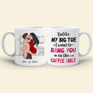 Unlike My Big Toe, Gift For Couple, Personalized Mug, Naughty Couple Mug, Anniversary Gift - Coffee Mug - GoDuckee