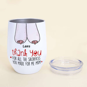 Thank You For All The Sacrifices, Gift For Mom, Personalized Mug, Saggy Boobs Mug, Mother's Day Gift - Coffee Mug - GoDuckee
