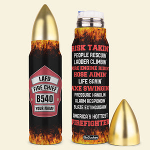 Personalized Firefighter Tumbler Cup America's Hottest Firefighter - Water Bottles - GoDuckee