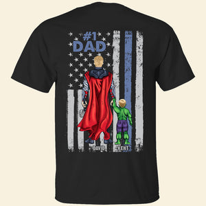 Super Dad, Number One Dad, Personalized Shirt, Father's Day Gift For American Dad - Shirts - GoDuckee