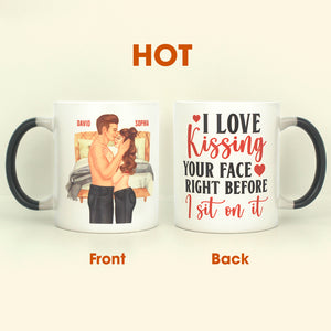 I Love Kissing Your Face, Personalized Couple Kissing Magic Mug - Magic Mug - GoDuckee