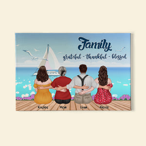 Family Grateful-Thankful-Blessed-Gift For Family- Personalized Canvas Print- Family Canvas Print - Poster & Canvas - GoDuckee
