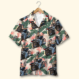 Custom Biker Hawaiian Shirt, Aloha Shirt, Gift For Bike Lovers - Hawaiian Shirts - GoDuckee