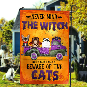 Personalized Gifts Ideas For Cat Lovers, Beware Of The Cats - Custom Flag - Flag - GoDuckee