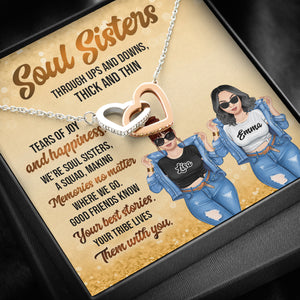 Besties Soul Sisters - Personalized Message Card Jewelry Necklace - Jewelry - GoDuckee