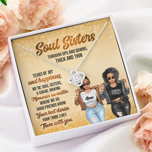 Besties Soul Sisters - Personalized Message Card Jewelry Necklace - Jewelry - GoDuckee