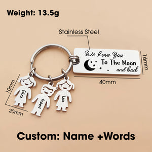 Family Custom Kids Name Keychain, Gift For Family 01pghu080422 - Keychains - GoDuckee