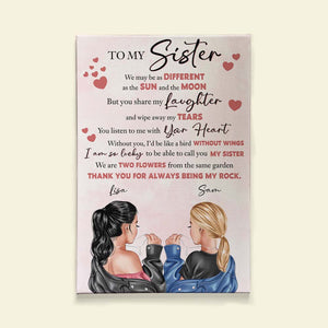 To My Sister, Always Be My Rock - Personalized Sister Friends Canvas Print - Gift For Soul Sisters, Best Friend - Poster & Canvas - GoDuckee