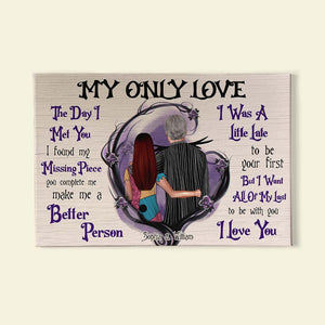 The Day I Met You I Found My Missing Piece Personalized Couple Canvas Print, Halloween Gift For Couple - Poster & Canvas - GoDuckee