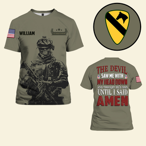 The Devil Saw Me with My Head Down and Thought He'd Won, Personalized Veteran Shirt, Custom Military Unit - AOP Products - GoDuckee