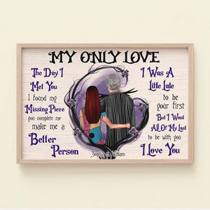 The Day I Met You I Found My Missing Piece Personalized Couple Canvas Print, Halloween Gift For Couple - Poster & Canvas - GoDuckee