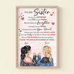 To My Sister, Always Be My Rock - Personalized Sister Friends Canvas Print - Gift For Soul Sisters, Best Friend - Poster & Canvas - GoDuckee