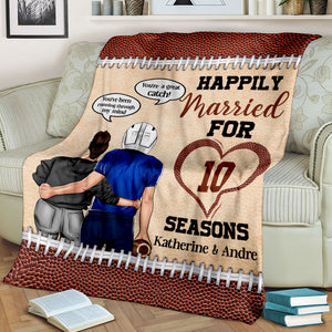 American Football Happily Married For Seasons - Custom Blanket - Blanket - GoDuckee