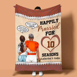 American Football Happily Married For Seasons - Custom Blanket - Blanket - GoDuckee