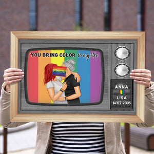 Personalized LGBT Poster - You Bring Color To My Life - Retro TV Shape - Poster & Canvas - GoDuckee