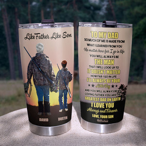 Personalized Hunting Dad & Son Tumbler - To My Dad, Like Father Like Son - Tumbler Cup - GoDuckee