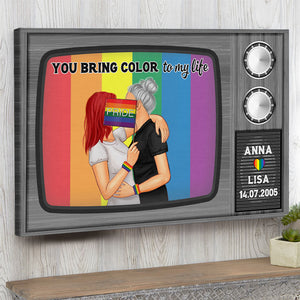 Personalized LGBT Poster - You Bring Color To My Life - Retro TV Shape - Poster & Canvas - GoDuckee