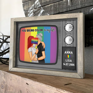 Personalized LGBT Poster - You Bring Color To My Life - Retro TV Shape - Poster & Canvas - GoDuckee