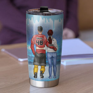 Personalized Hockey Couple Tumbler Cup - Love after a goal to find you - Tumbler Cup - GoDuckee