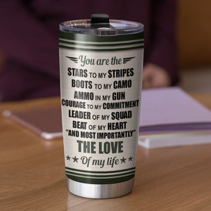 Personalized Veteran Couple Tumbler Cup - The Love Of My Life - Tumbler Cup - GoDuckee