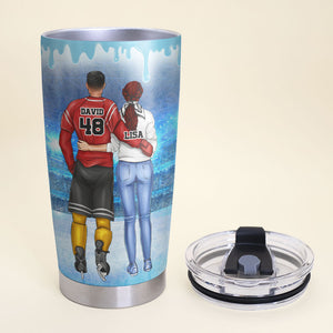 Personalized Hockey Couple Tumbler Cup - Love after a goal to find you - Tumbler Cup - GoDuckee