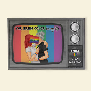 Personalized LGBT Poster - You Bring Color To My Life - Retro TV Shape - Poster & Canvas - GoDuckee