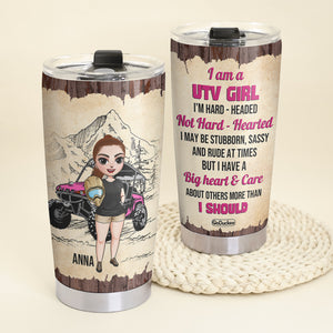 Personalized UTV Racing Girl Tumbler - I Am A UTV Girl, Hard-Headed, Not Hard-Hearted - Tumbler Cup - GoDuckee