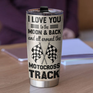 Personalized Motocross Couple Tumbler Cup - I Love You - Tumbler Cup - GoDuckee