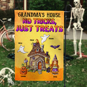 Personalized Gifts Ideas For Grandma's House No Tricks Just Treats - Custom Flag - Flag - GoDuckee
