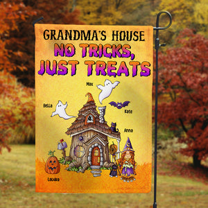 Personalized Gifts Ideas For Grandma's House No Tricks Just Treats - Custom Flag - Flag - GoDuckee