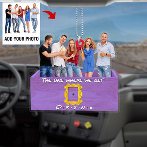 Drink Friends - Personalized Flat Car Ornament and Keychain - Ornament - GoDuckee