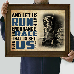 Vintage Motocross Poster - And Let Us Run With Endurance - Poster & Canvas - GoDuckee