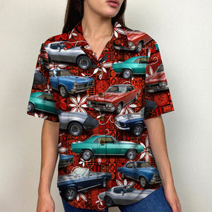 Seamless Tribal Pattern, Custom Classic Car Photo Hawaiian Shirt, Summer Gift (Car0902) - Hawaiian Shirts - GoDuckee