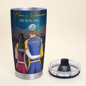 Personalized Racing Couple Tumbler - To My Racer Home Is Where I Am With You - Tumbler Cup - GoDuckee