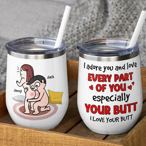 I Adore You And Love Every Part Of You - Personalized Couple Black Mug - Gift For Couple - Coffee Mug - GoDuckee