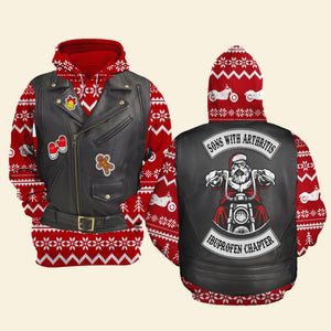 Sons With Arthritis Ibuprofen Chapter Personalized Christmas Biker Hoodie, Gift For Biker - AOP Products - GoDuckee