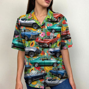 Custom Car Photo Hawaiian Shirt, Tropical Fruit Pattern, Summer Gift (Car0107) - Hawaiian Shirts - GoDuckee