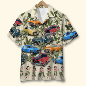 Custom Classic Car Hawaiian Shirt, Dancing Girls Pattern - Hawaiian Shirts - GoDuckee