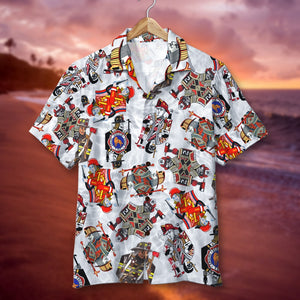 Firefighter Playing Card Hawaiian Shirt, Aloha Shirt, Gift For Him - Hawaiian Shirts - GoDuckee