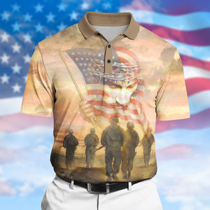 We The People Solemnly Swear To Protect Personalized Veteran Polo Shirt Gift For Him - AOP Products - GoDuckee