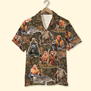 Custom Hunting Photo Hawaiian Shirt, Gift For Hunting Lovers - Hawaiian Shirts - GoDuckee