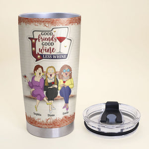 Good Friends Good Wine, Personalized Tumbler, Funny Gifts For Bestie - Tumbler Cup - GoDuckee